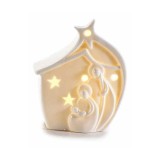 Figurina Nasterea Domnului portelan alb led JI 6x6x12.5