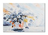 Cumpara ieftin Tablou 3D vaza cu flori pictat manual living, dormitor, Ikebana, 70x50cm ulei pe panza, Valentin Pop
