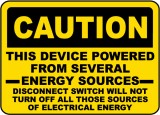Caution Several Energy Sources Sign