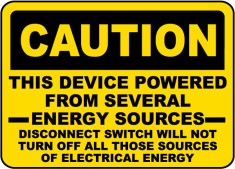 Caution Several Energy Sources Sign foto