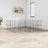 VidaXL Cușcă animale de companie cu ușă 44 panouri negru 35x35 cm oțel