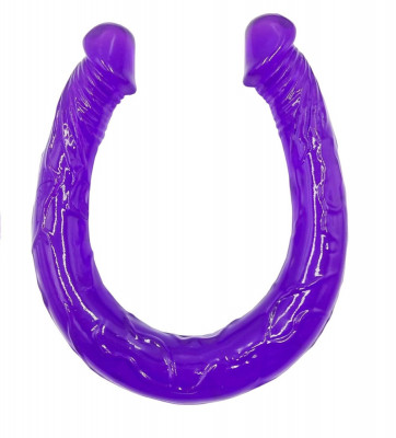 Dildo Dublu Pleasure Link, TPR, Violet, 43 cm, Passion Labs foto