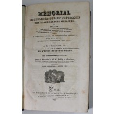 MEMORIAL ENCYCLOPEDIQUE ET PROGRESSIF DES CONNAISSANCES HUMAINES, redige par M.F. MALEPEYRE , TOME TROISIEME , 1833