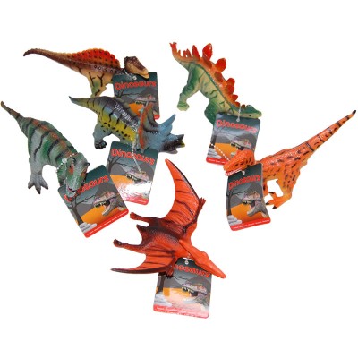 Set 6 figurine dinozauri din cauciuc, diverse modele, 13 - 17 cm foto