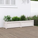 Cumpara ieftin Jardinieră de grădină, alb, 150x31x31 cm, lemn masiv de pin