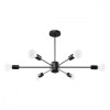 Candelabru Lango Negru Oțel 6 Becuri Neregulate Modern De Interior