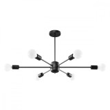 Candelabru Lango Negru Oțel 6 Becuri Neregulate Modern De Interior