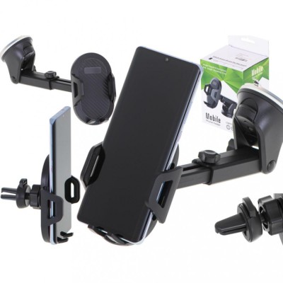 Suport de telefon 2in1 cu prindere in parbriz sau grila de ventilatie foto