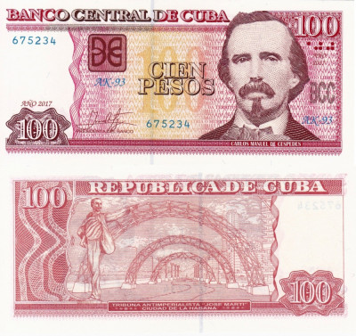 CUBA 100 pesos 2017 UNC!!! foto