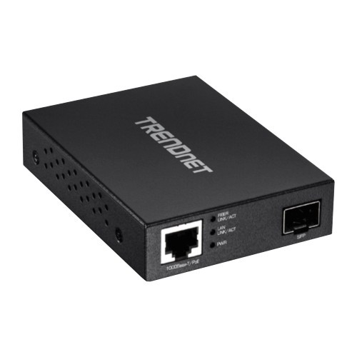 Mediaconvertor POE Gigabit - SFP fibra optica - TRENDnet TFC-PGSFP