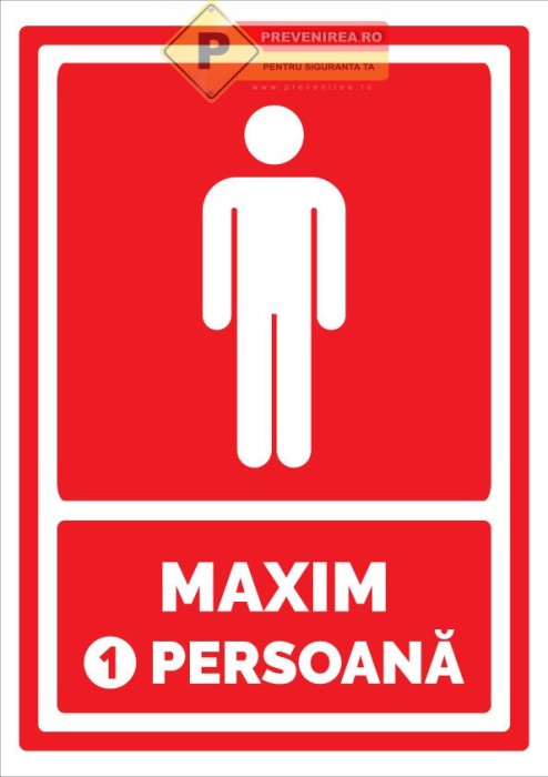 Semne pentru maxim o persoana