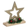 Decorațiune Crăciun, Stea Ceramică, Glitter, Bej, 14cm, Oem