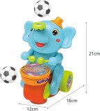 Jucarie distractiva bebe, Elefant cu Minge care leviteaza, sunete si lumini, Albastru, EMC ONSHOP&reg;