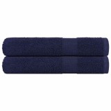 vidaXL Prosoape 2 buc Bleumarin 100x200 cm 360 g/m&sup2; 100% bumbac