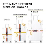 Cumpara ieftin Set 4 piese, 2 curele pentru valize si 2 etichete, 190 x 5.5 cm, nylon, polipropilena, multicolor
