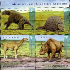 ARGENTINA 2001, Fauna preistorica, Dinozauri, serie neuzata, MNH