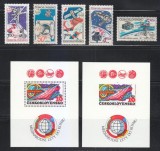 Cehoslovacia 1980 - Cosmonautica, serie si colita dantelata + nedantelata neuzata