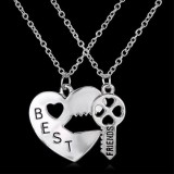 Cumpara ieftin Set Pandantiv / Colier / Lantisor - BFF BEST FRIENDS - Inima + Cheie