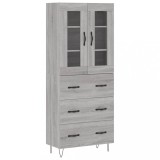 Cumpara ieftin Dulap inalt, gri sonoma, 69,5x34x180 cm, lemn compozit