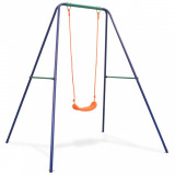 Leagan Copii vidaXL, Portocaliu, 1 Persoana, Exterior, Otel, Plastic, 160x147x180 cm, Max 45kg, 3-10 Ani