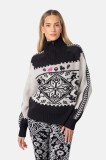 Kari Traa pulover din amestec de l&acirc;nă SAGA culoarea negru, cu guler, 623841