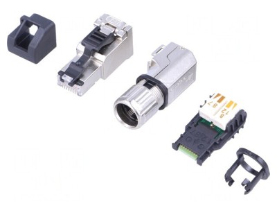 Mufă RJ45 Cat 6a Ecranată Aurită cu Capac de Protecție foto