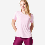 Tricou 120 fitness cardio Roz deschis Damă, Domyos