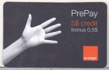 Bnk card Romania - Orange - 5 + 0.5 $ - 12/09 - RO-ORA-REF-0004-0912?