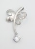 Superb pandantiv vintage din argint si zirconii model delicat fluturas