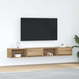 Dulapuri TV vidaXL, 2 buc, Stejar Artisan, 100x31x25.5cm, Lemn, Comoda TV, Maro