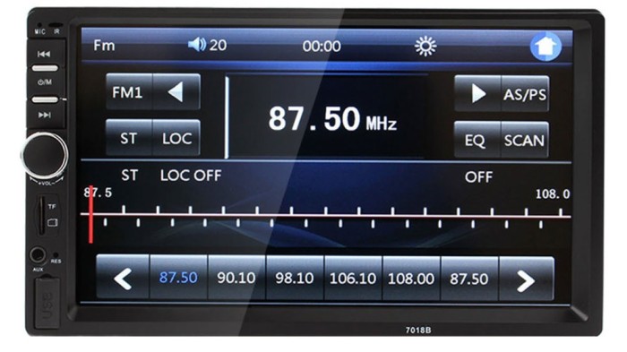 Mp5 Player Auto pentru masina, Functia Touchscreen, 1080p Format Video, Ecran generos de 7 inch, Rezolutie 800 x 480 Pixeli, Interfata USB / TF / AUX