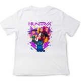 Tricou copii K Pop Demon Huntrix, 5-6 ani, alb, imprimeu rezistent
