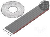 Cablu bandă 1mm litat Cu PVC gri 30,5m 6x28AWG CONNFLY