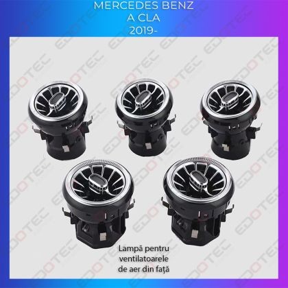 Lumini Ambientale ventilatoare fata Mercedes A W177 CLA W118 control pe sistemul original sau telefon CarStore Technology