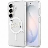 Husa MagSafe pentru Samsung Galaxy S26 FE S741, Karl Lagerfeld, IML Choupette Karl Script Logo, Transparenta