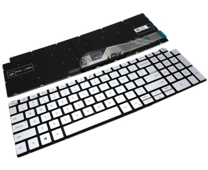 Tastatura Dell Argintie 00WNM6 iluminata backlit, 01FRFK iluminata backlit, 0WNM6 iluminata backlit, 1FRFK