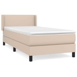 Cumpara ieftin Pat box spring cu saltea, cappuccino, 100x200cm piele ecologica