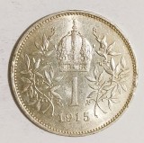 AUSTRIA 1 COROANA 1915 KRONE KORONA ARGINT AUNC ( CITITI VA ROG ENUNTUL DESCRIEREA )