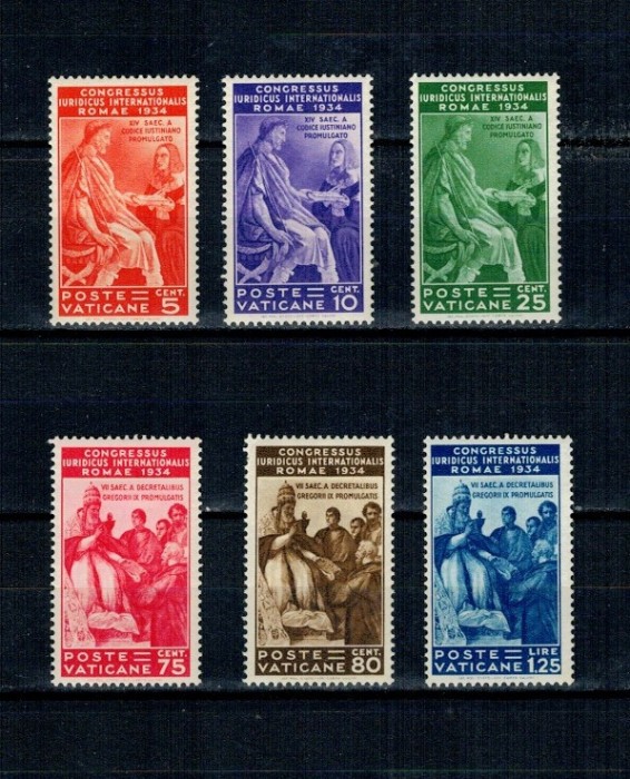 Vatican 1935 - Congres Juridic, serie nestampilata cu sarniere