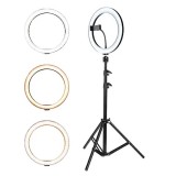 Cumpara ieftin Lampa circulara fotografica , Lampa circulara Ring Light, trandafi led diametru 26cm/10inch LED , conectare USB , 3 moduri de lumina , 10 trepte de lu