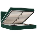 Cumpara ieftin Cadru de pat otoman cu saltele Verde inchis 160x200cm catifea