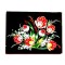 Buchet de flori pe fundal negru, magnet frigider 36003