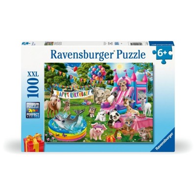 Ravensburger - Puzzle petrecere aniversara cu animalute 100 piese XXL foto