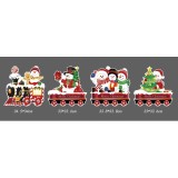 Christmas card light-up train - Christmas train M - with 8 poles, Flippy