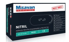 Manusi unica folosinta nitril Misavan, marime XL, negru, 100 buc set, 90015779 foto