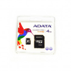 Card microSD ADATA, adaptor, 4 GB, clasa 4 foto