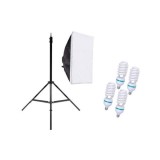 Kit Lumina Continua Softbox pentru Studio Foto sau Videochat cu 4 Becuri E27 Incluse, Palmonix