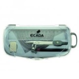Trusa de Geometrie Ecada din Plastic , Set Complet pentru Masuratori Precise