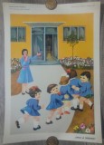 Sanda la gradinita// plansa pedagogica din perioada comunista