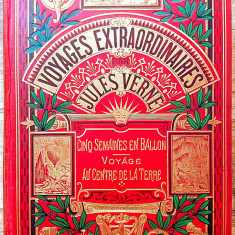 Jules VERNE-Cinci saptamani in balon,1916-Ed. Princeps,gravuri,Raritate absoluta